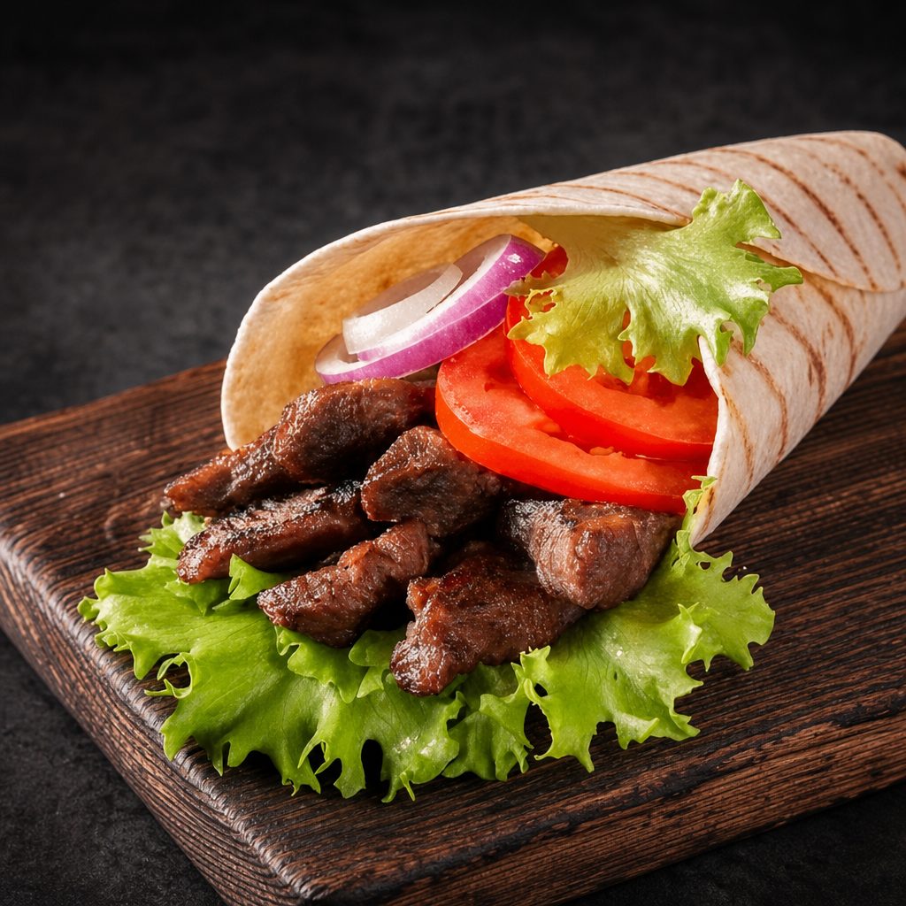 Beef Shawarma Wrap.