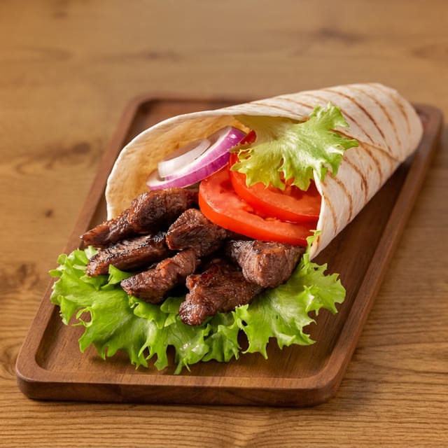 Beef Shawarma Wrap.