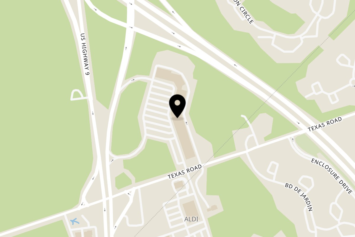 Map showing the location of EVOO Mediterranean Cuisine & Cafe on 3843 US-9 in Old Bridge